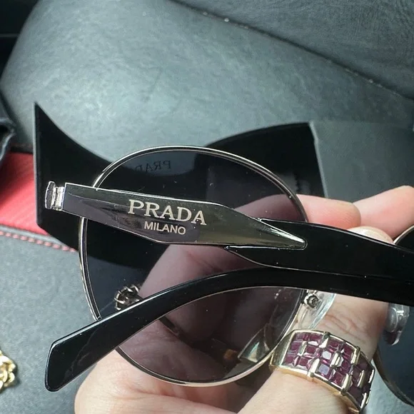 Prada Round Metal Sunglasses - Picture 3 of 7